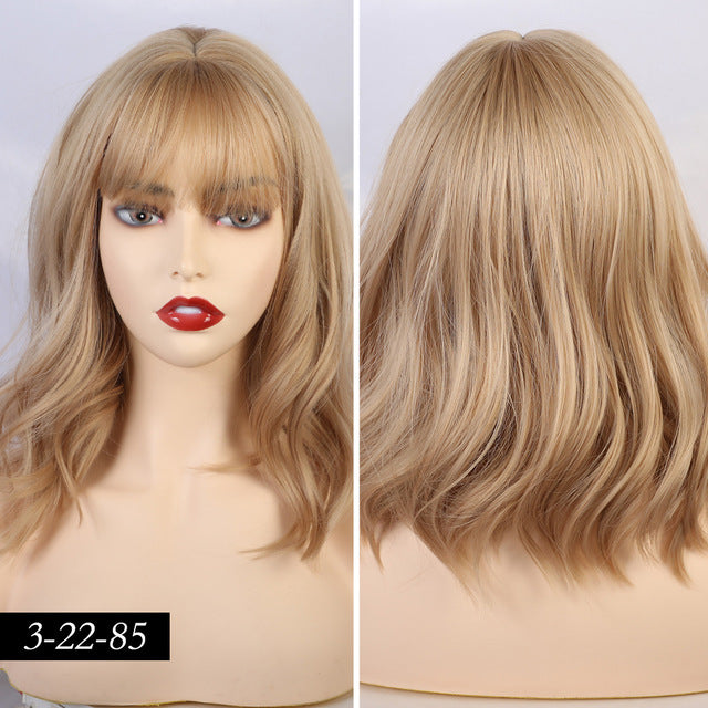 Synthetic Wig Ombre Light Brown Water Wave