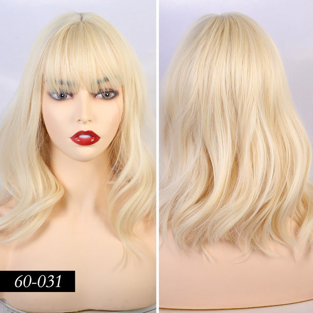 Synthetic Wig Ombre Light Brown Water Wave