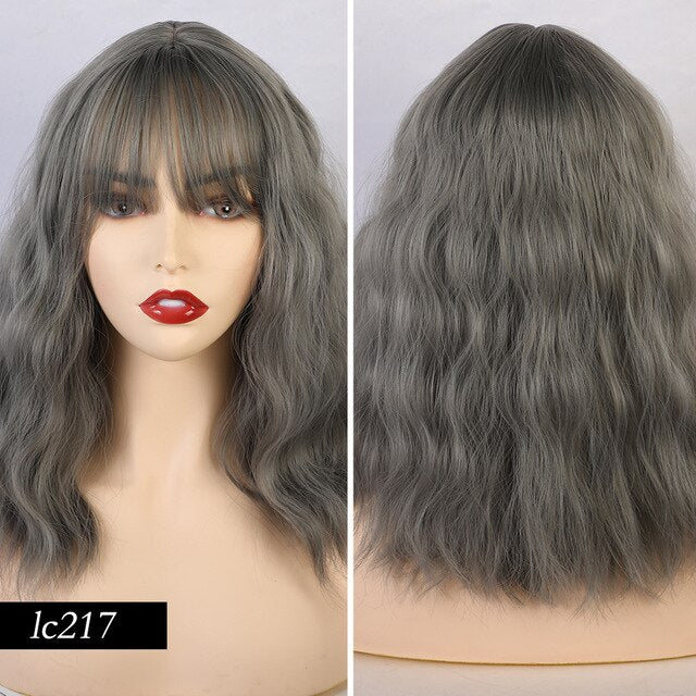 Synthetic Wig Ombre Light Brown Water Wave