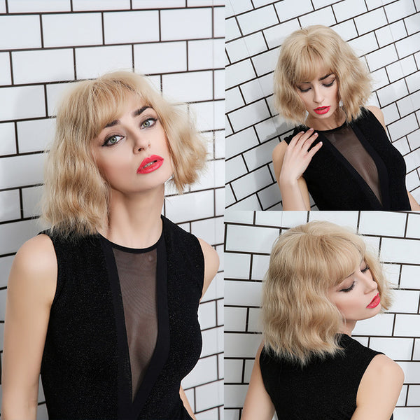 Synthetic 12 Inch Short Wavy Wigs